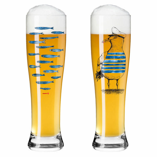 Ritzenhoff Weizenbierglas 2er-Set Brauchzeit 007, Daniela Garreton, Glas, 646 ml, 3481007