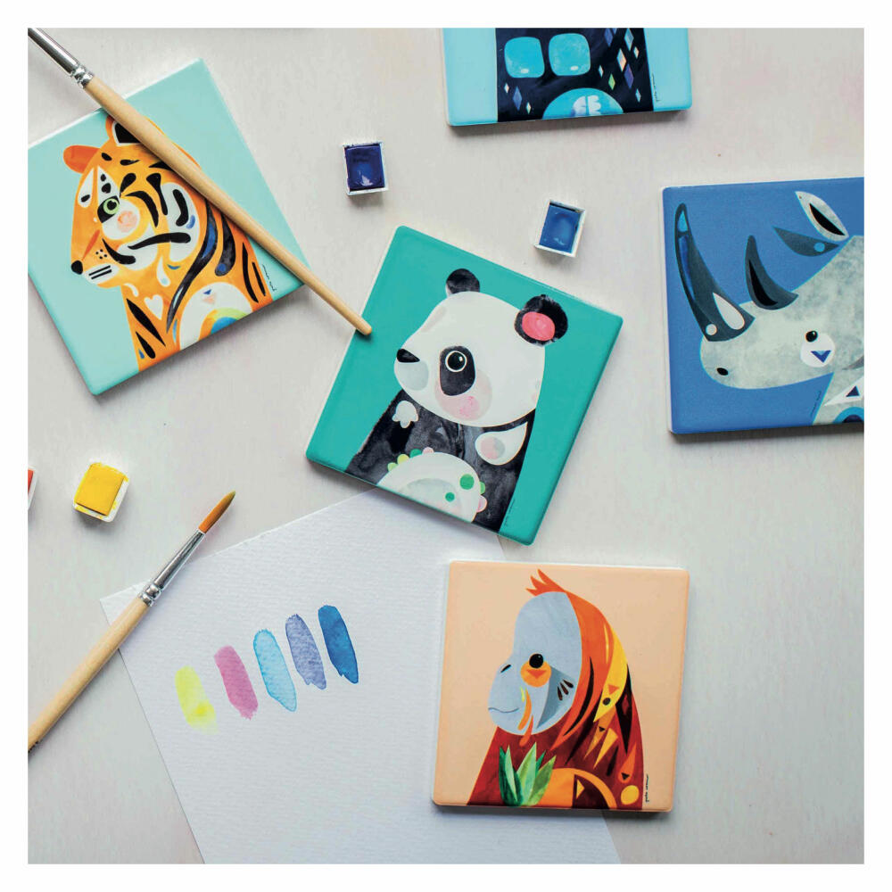 Maxwell & Williams Pete Cromer Untersetzer Orangutan, Coaster, Keramik, Kork, Bunt, 9.5 x 9.5 cm, DU0226