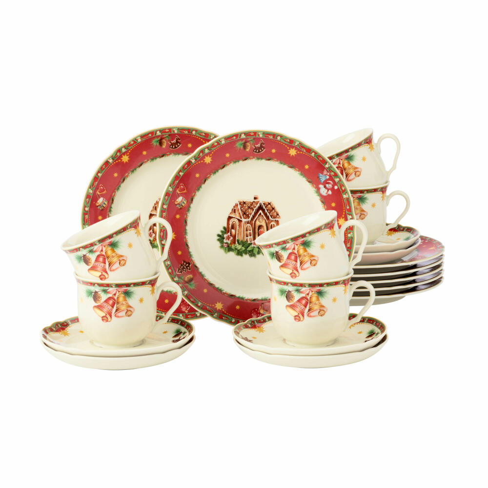Seltmann Weiden Marieluise Kaffeeservice, 18-tlg., Kaffee Service, Geschirrset, Geschirr, Porzellan, Weihnachtsnostalgie, 001.756796