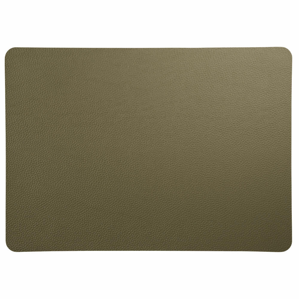 ASA Selection leather optic rough Tischset Olive, Platzmatte, Platzdeckchen, Untersetzer, PVC Lederoptik, Grün, 8803420