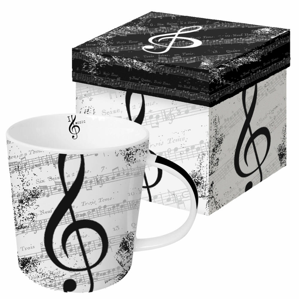 PPD Trend Mug I love Music, in gift box, cup, tea cup, coffee mug, 350 ml, 602612