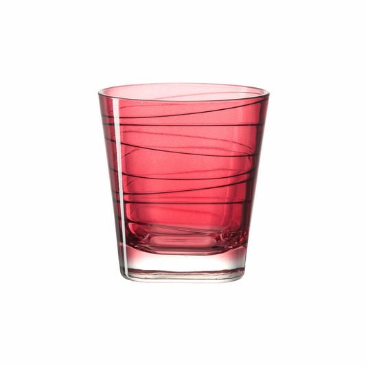 Leonardo Vario Struttura Trinkglas Klein 6er Set, Wasserglas, Saftglas, Glas, Rot, 170 ml, 18227