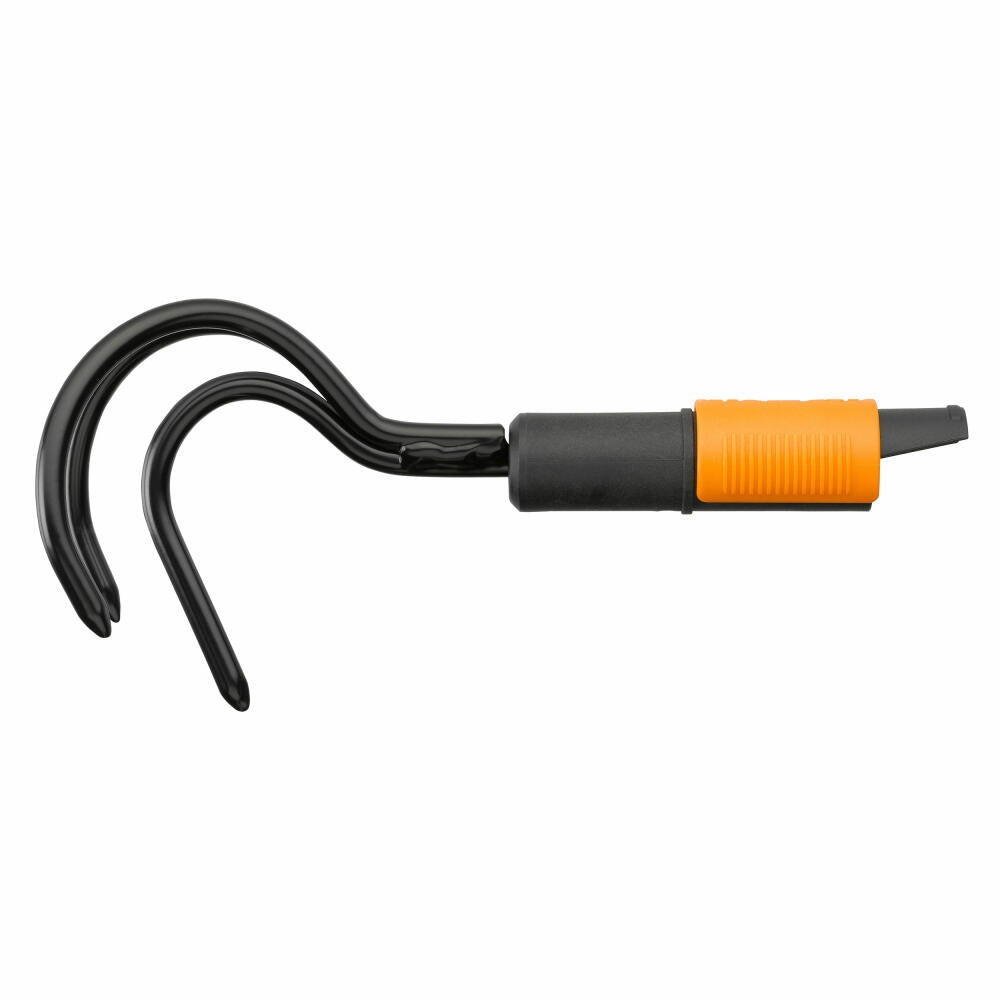Fiskars QuikFit Cultivator, Weed Remover, Garden Rake, Tool Head, Garden Accessory, Steel, Black / Orange, 9 cm, 1000685