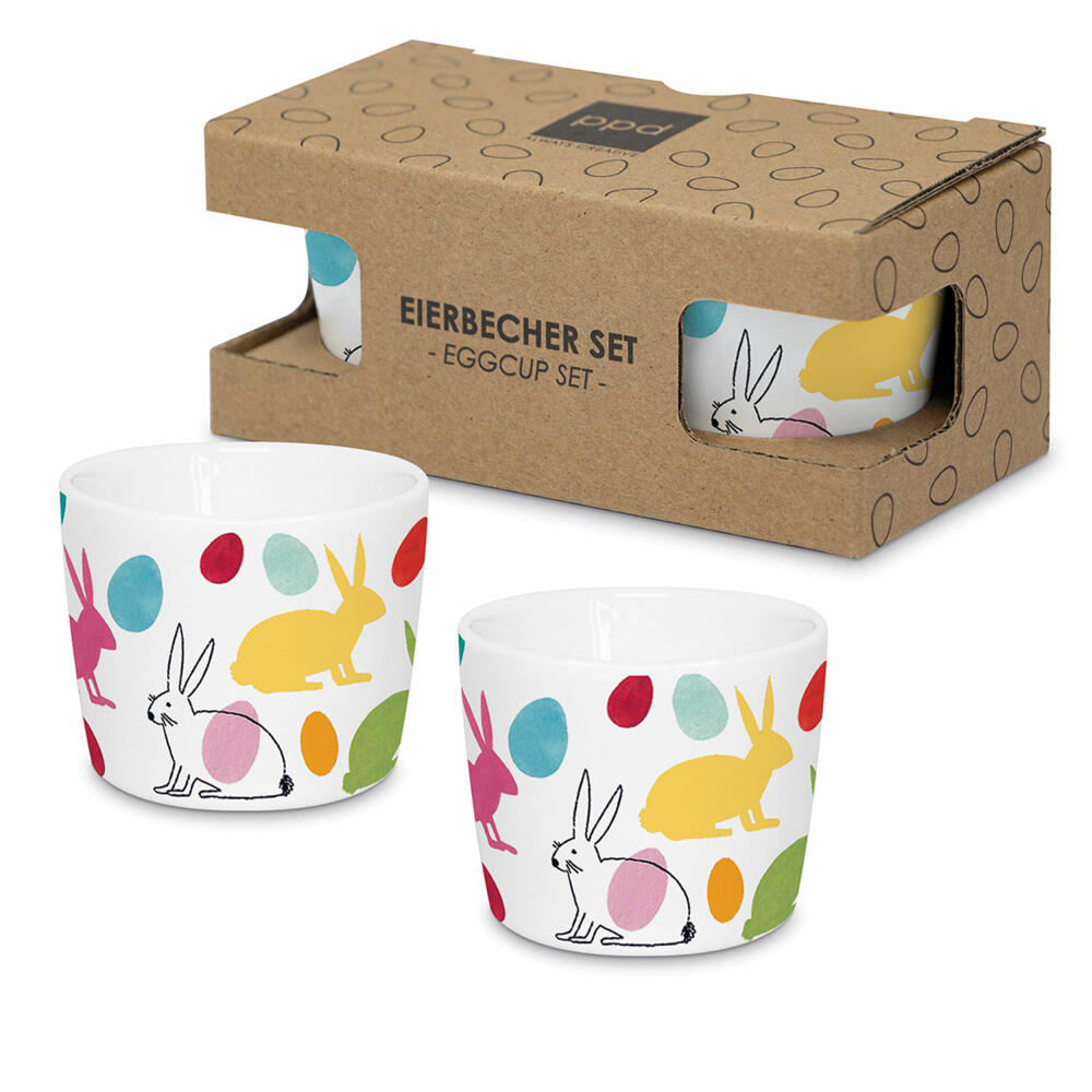 PPD Rabbits & Eggs Egg Cup Set, 2-piece, egg cup, egg holder, New Bone China, 162402223