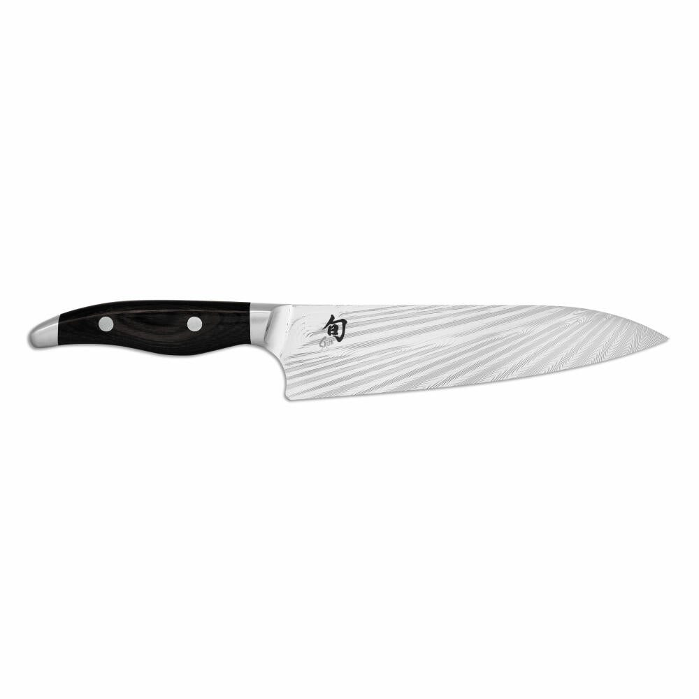 Kai chef's knife Shun Nagare Black, dual-core steel, Pakka wood, blade length 20 cm, NDC-0706S