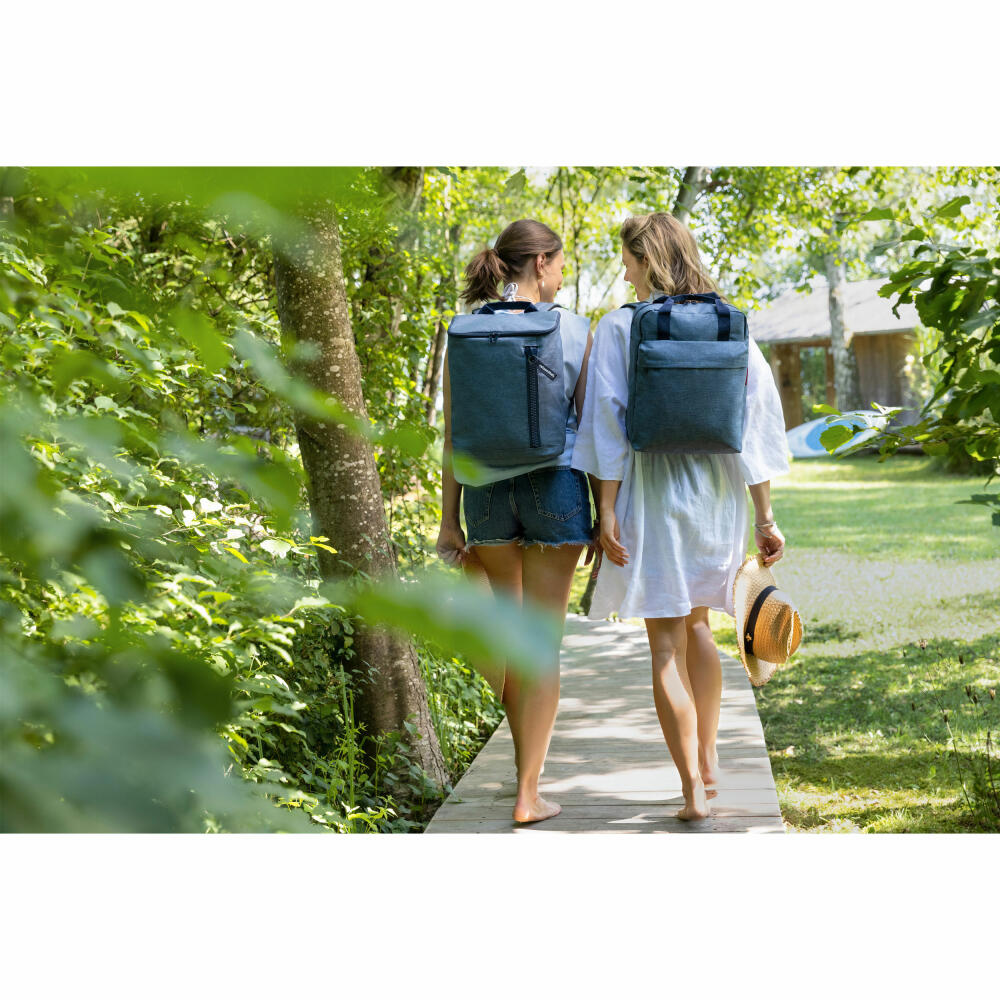 reisenthel overnighter-backpack M, Rucksack, Reisetasche, Freizeitrucksack, Tasche Handgepäck, Twist Blue, 13 L, EG4027