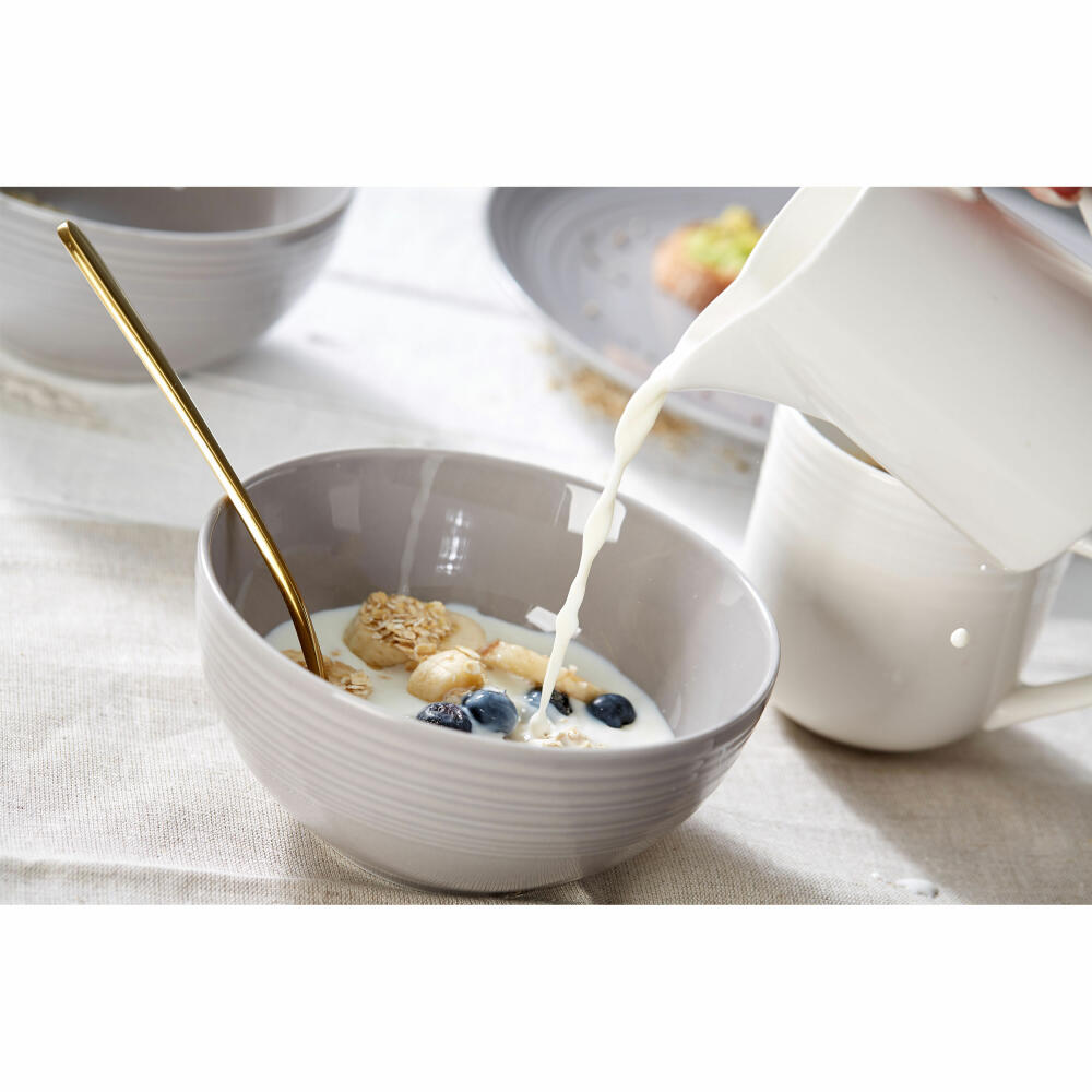 Ritzenhoff & Breker LEVI combination service 16-piece, tableware set, service, conical, porcelain, grey+white, 405996