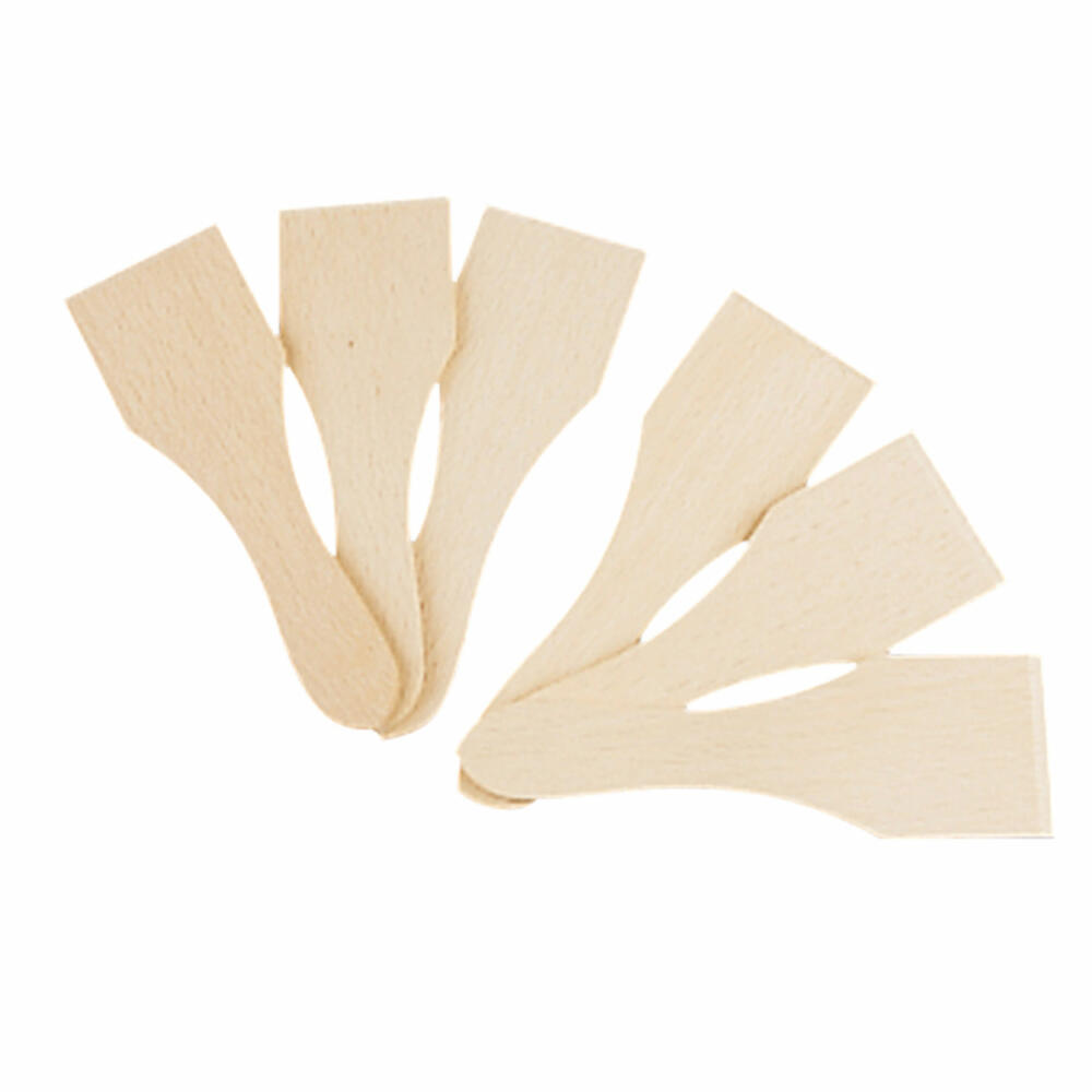 Städter Racletteschaber, 6er Set, Raclett Schaber, Raclettspachtel, Schieber, Spachtel, Holz, 13 cm, 833012
