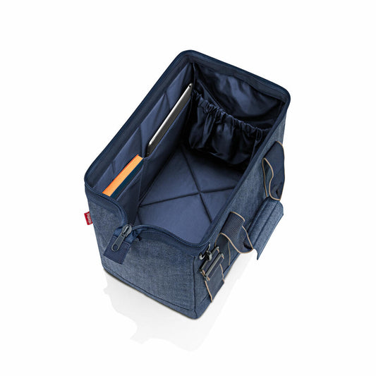 reisenthel allrounder M, travel bag, sports bag, Herringbone Dark Blue, 18 L, MS4113