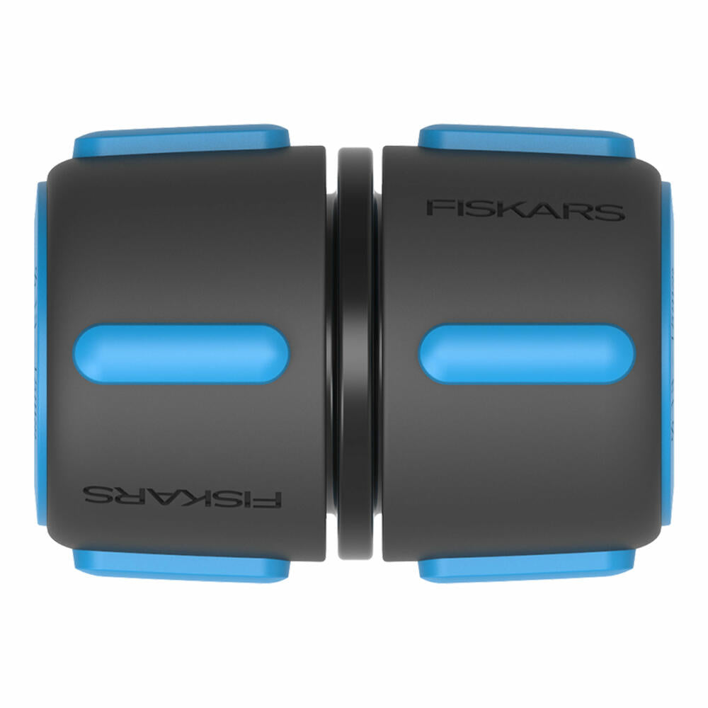 Fiskars Schlauchreparator 13-15 mm, Schlauchverbinder, Schlauchkonnektor, Kunststoff, Schwarz, Blau, 1027064