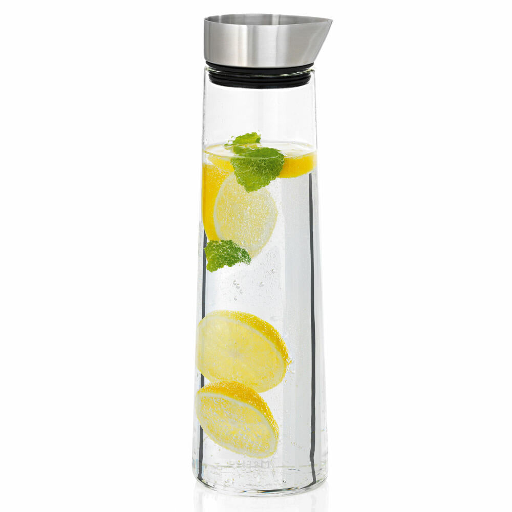 Blomus Wasserkaraffe Acqua, Karaffe, Glaskaraffe, Glas, Edelstahl Deck – Ambiente3000
