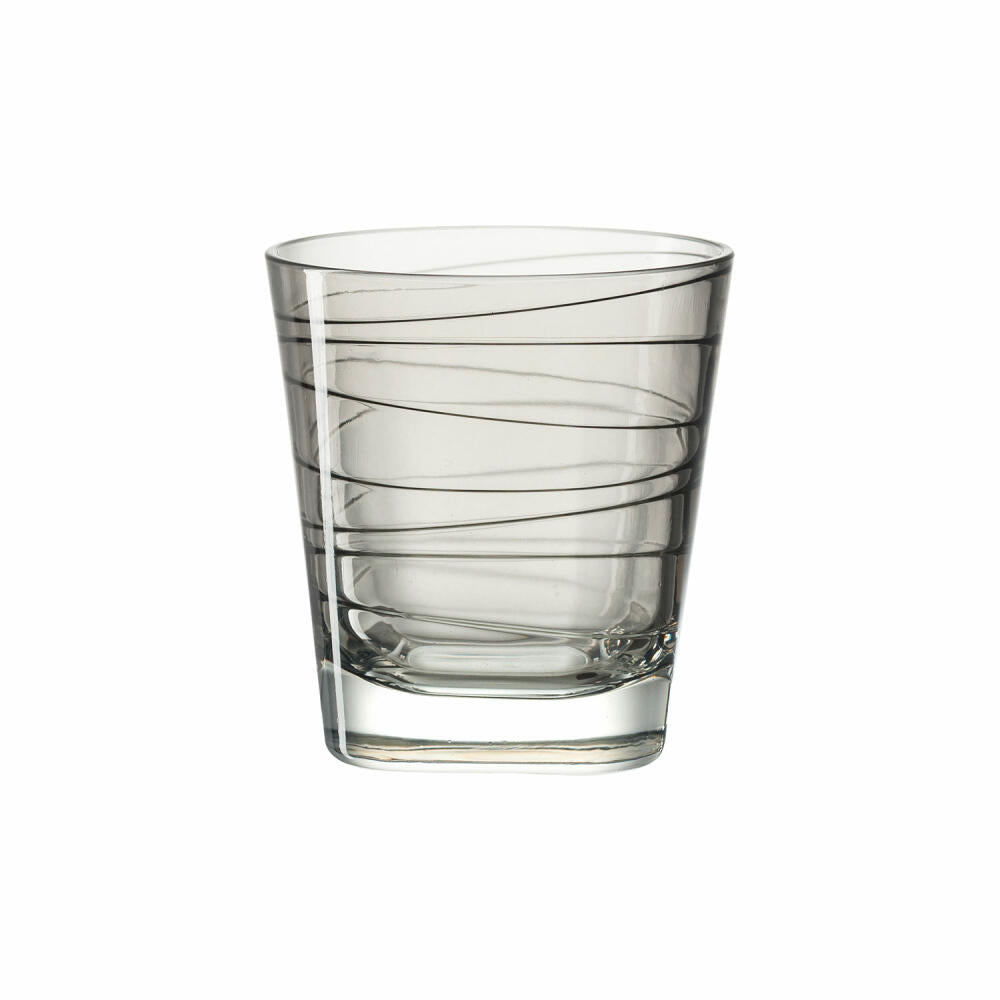 Leonardo Vario Struttura drinking glass small set of 6, water glass, juice glass, glass, grey, 170 ml, 18229