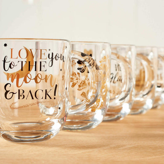 Leonardo Tasse EMOZIONE Love you to..., Kaffeetasse, Becher, Henkelglas, Glas, Mehrfarbig, 300 ml, 046450