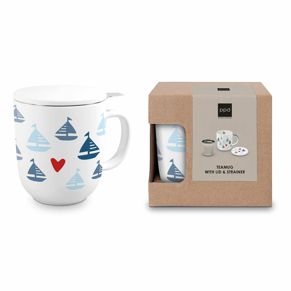 PPD Seaside Sailing T-Mug, 3-tlg., mit Sieb und Deckel, Teetasse, Tee Tasse, 350 ml, 160402664