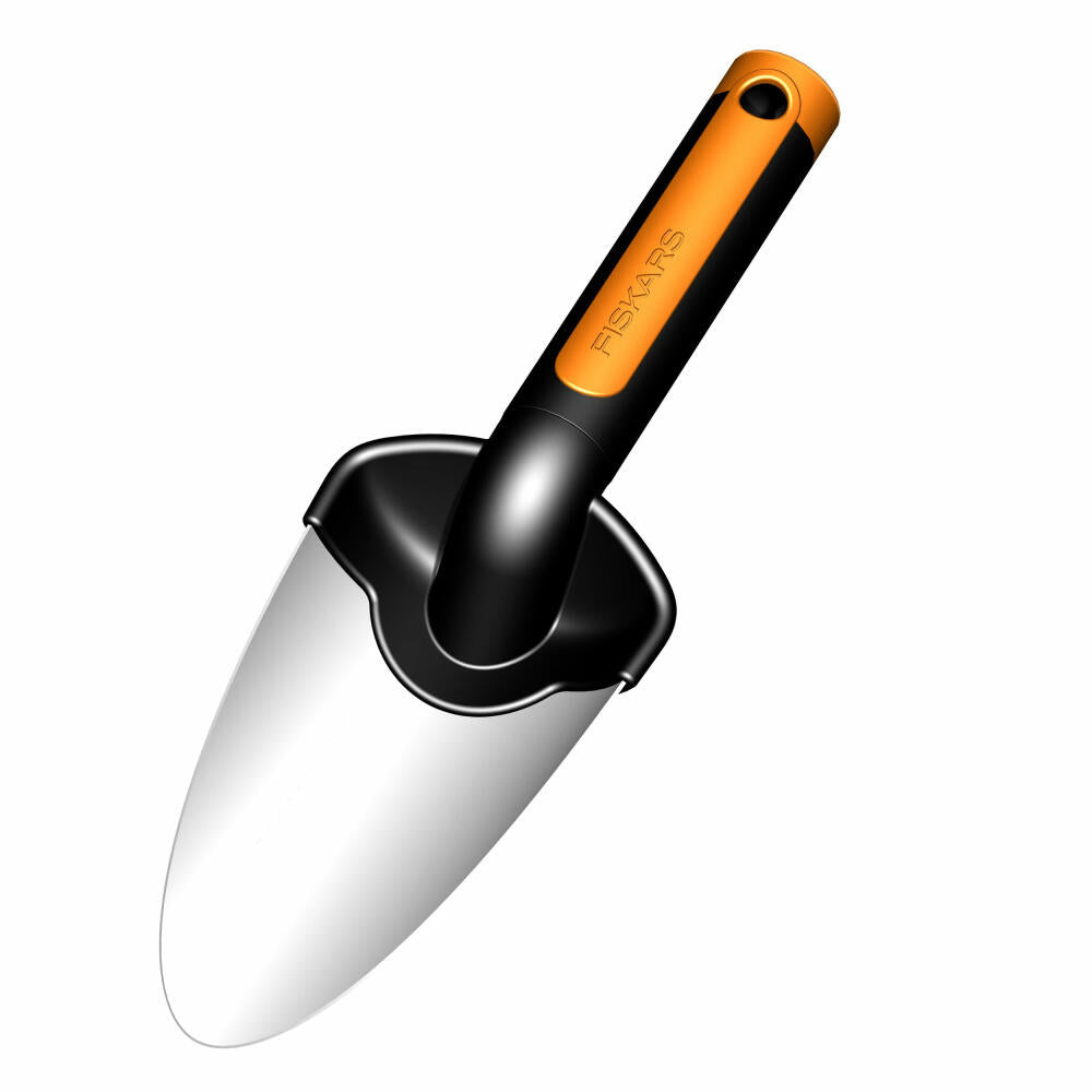 Fiskars Flower Trowel Premium, Flower Trowel, Garden Shovel, Garden Accessory, Steel, Black, 28 cm, 1000726