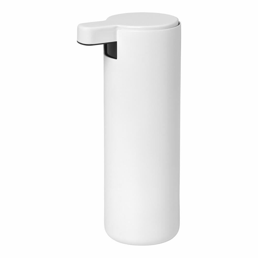 Blomus soap dispenser Modo, dosing dispenser, soap dispenser, steel titanium coated, rubber, plastic, white, 165 ml, 66264