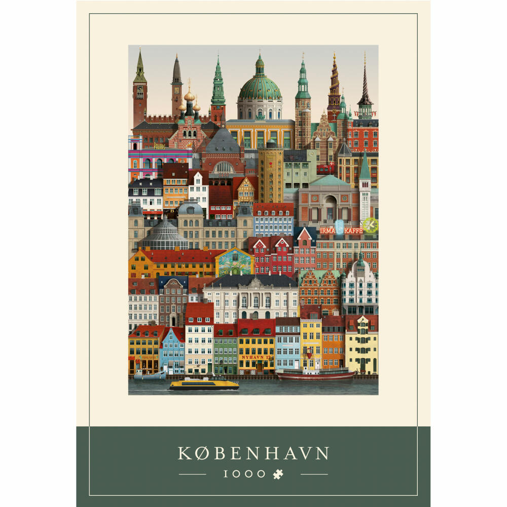 Martin Schwartz Puzzle Kopenhagen / København, Städtepuzzle Dänemark, 50 x 70 cm, 1000 Teile, MS0601