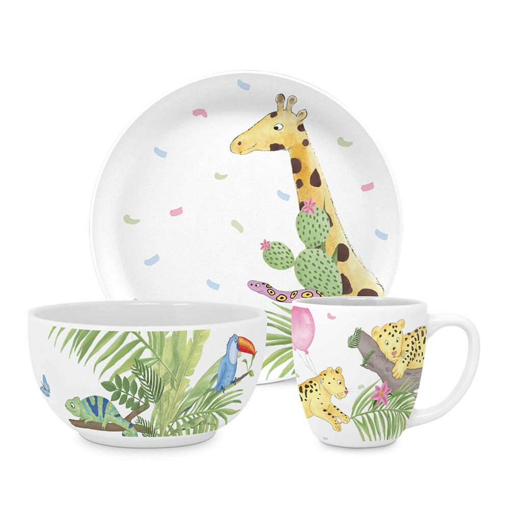 PPD Happy Leo Kids Set, 3-piece, tableware, mug, plate, bowl, children, New Bone China, 162302587