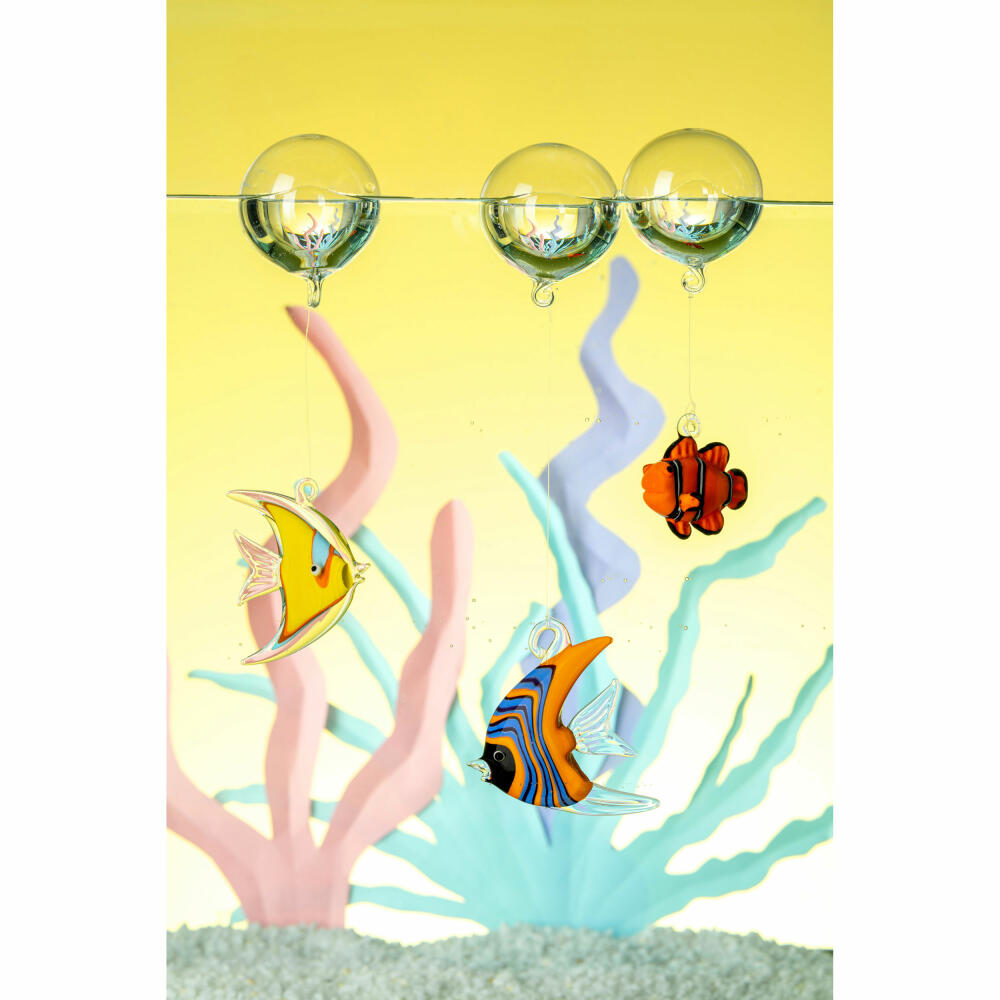 Leonardo Fish Mare, glass decoration, maritime, decoration, aquarium, underwater world, glass, yellow, 5.6 cm, 059057