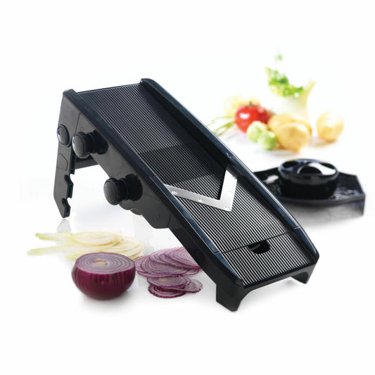 Mastrad Mandoline with V-Blades, Kitchen Cutter, Chopper, Slicer, Plastic, Black, F20900