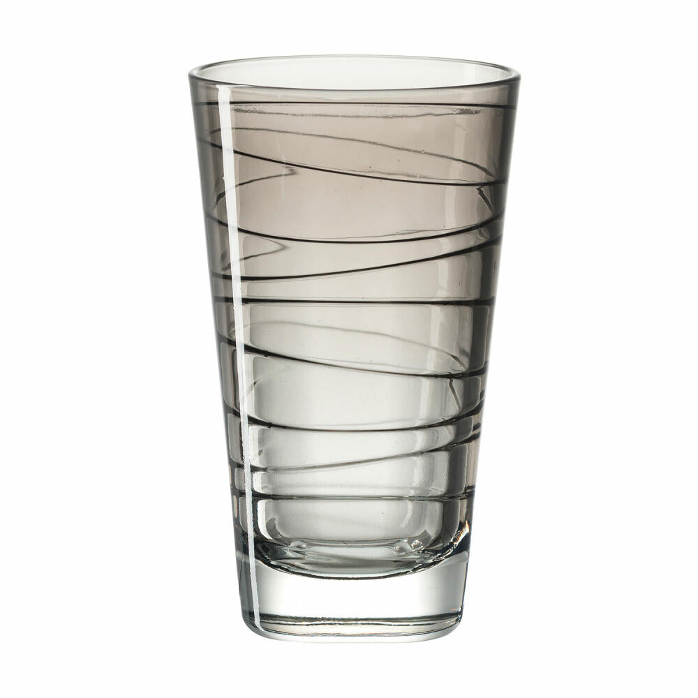 Leonardo Vario Struttura drinking glass large set of 6, water glass, juice glass, glass, grey, 200 ml, 18236