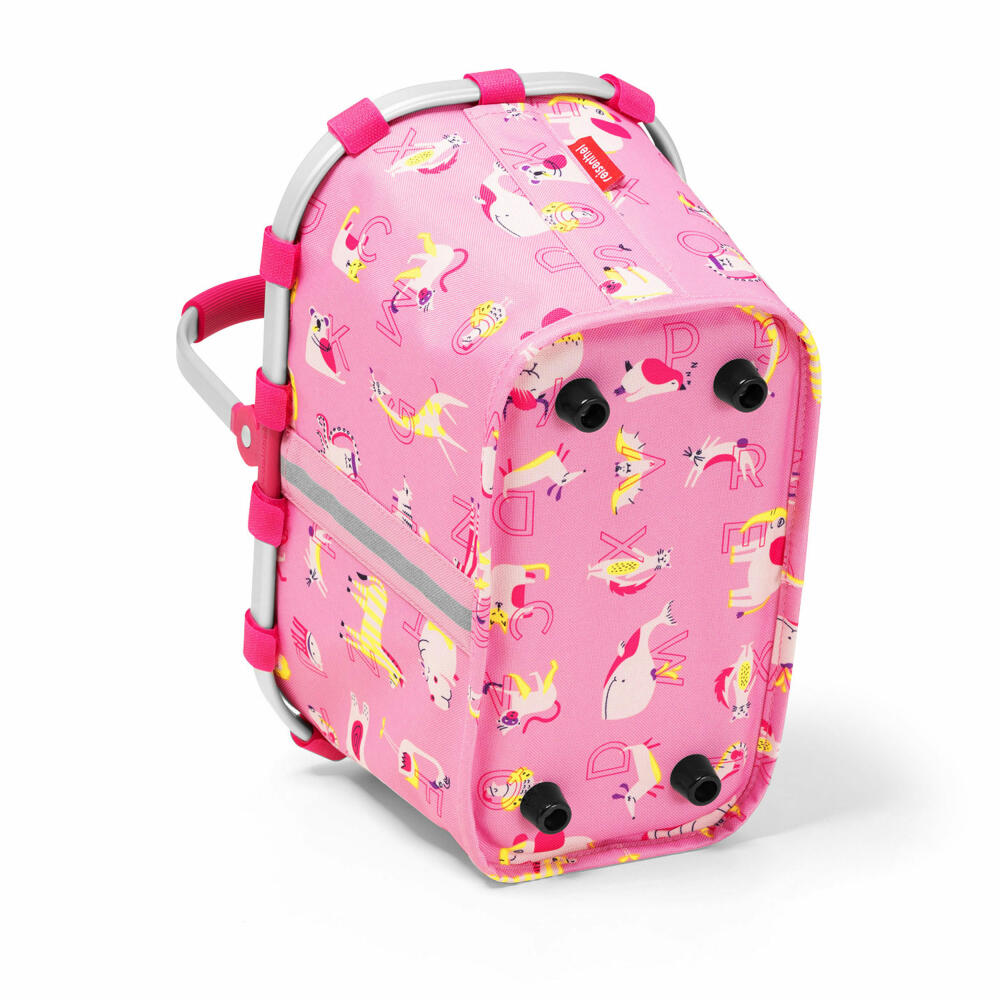 reisenthel carrybag XS kids, shopping basket, basket, picnic basket, carrying bag, polyester fabric, ABC Friends, pink, 5 L, IA3066