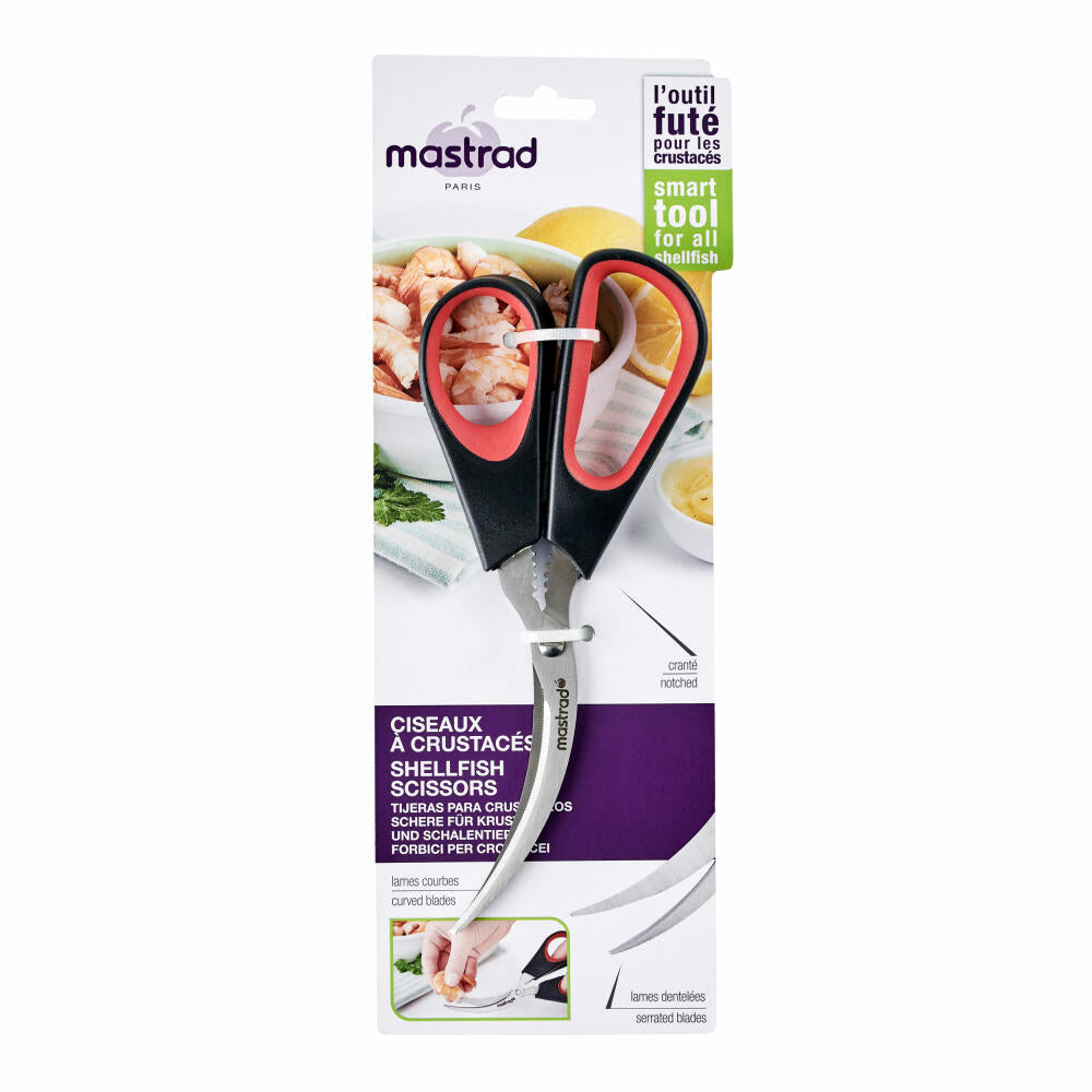 Mastrad Schere für Krusten- und Schalentiere, Seafood Schere, Schalenschneider, Inox-Stahl, Schwarz, F23900