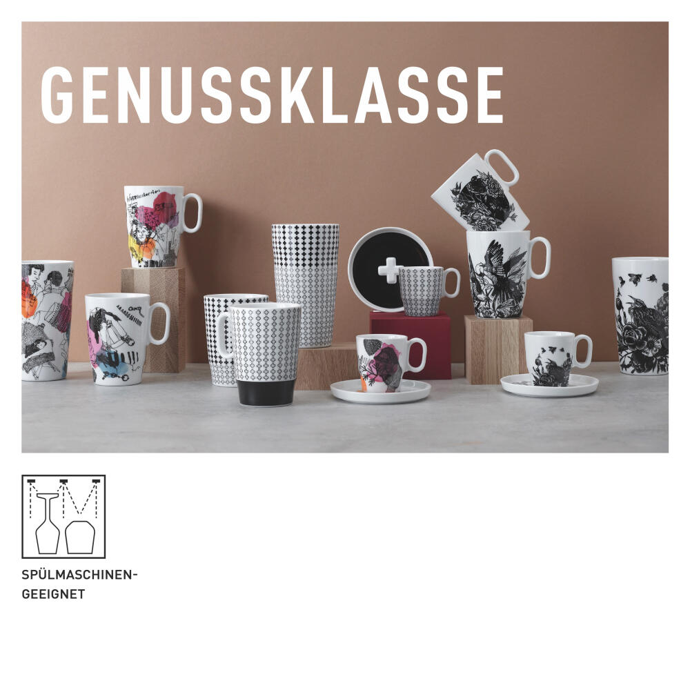 Ritzenhoff Espressotasse mit Untertasse Genussklasse 004, Ritzenhoff Design Team, Porzellan, 97 ml, 3721004