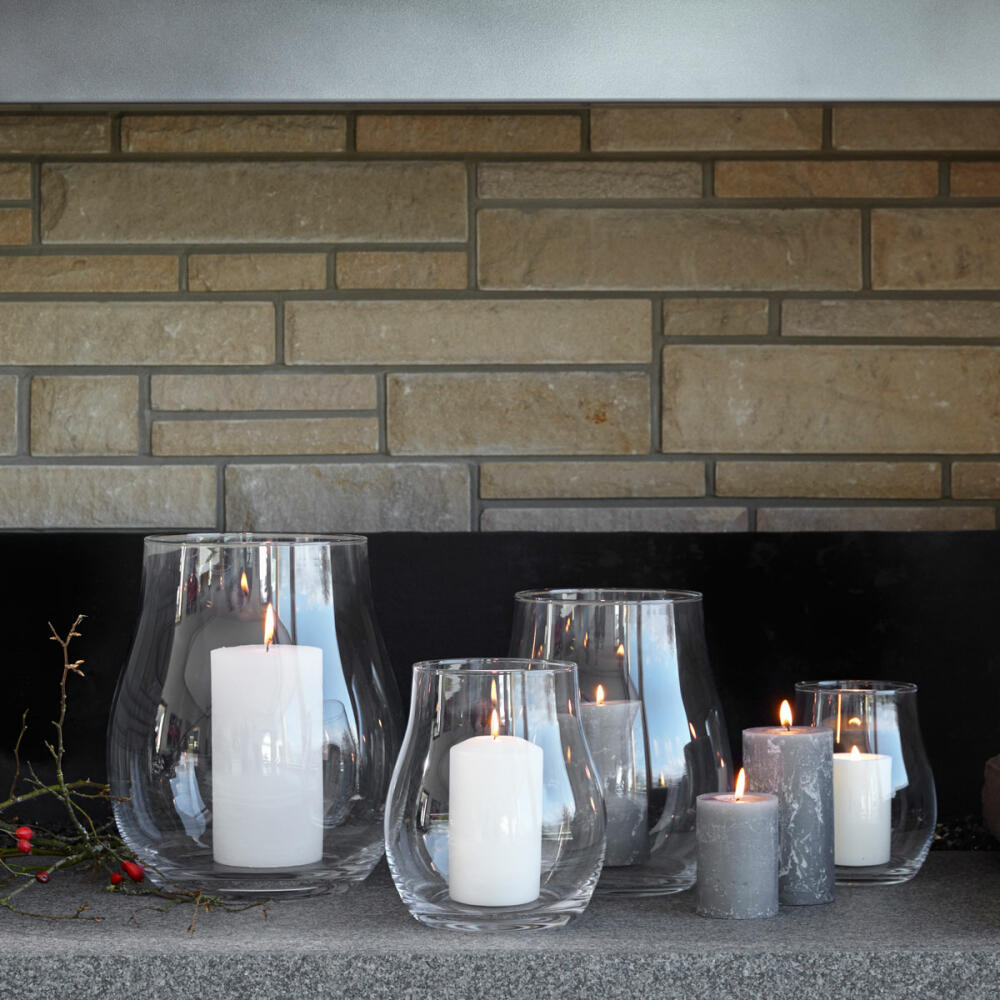 Leonardo Giardino lantern, table light, wind light, glass, clear, H 22 cm, 10253