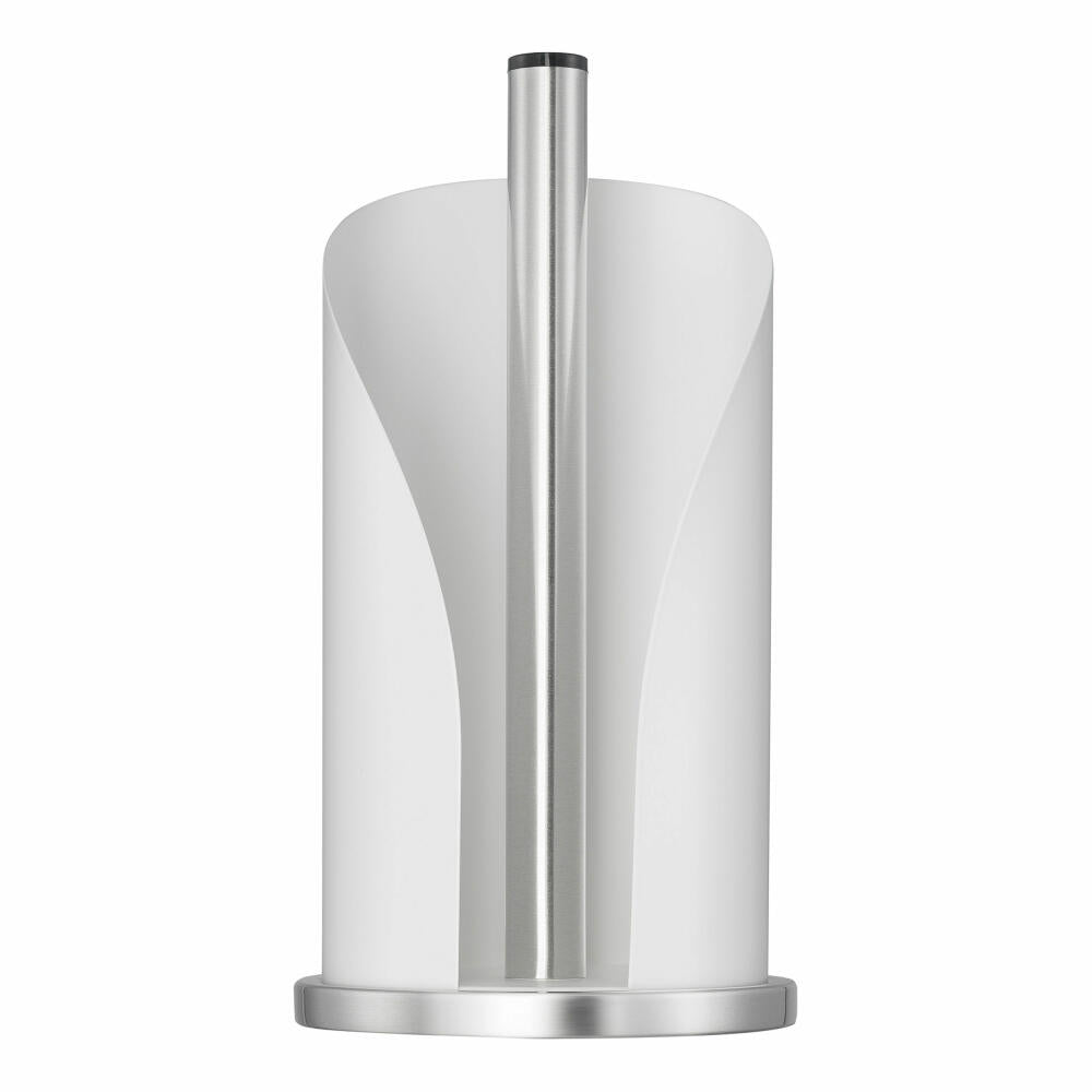 Wesco roll holder for kitchen and toilet rolls, kitchen roll holder, sheet steel, stainless steel, matt white, 322104-74