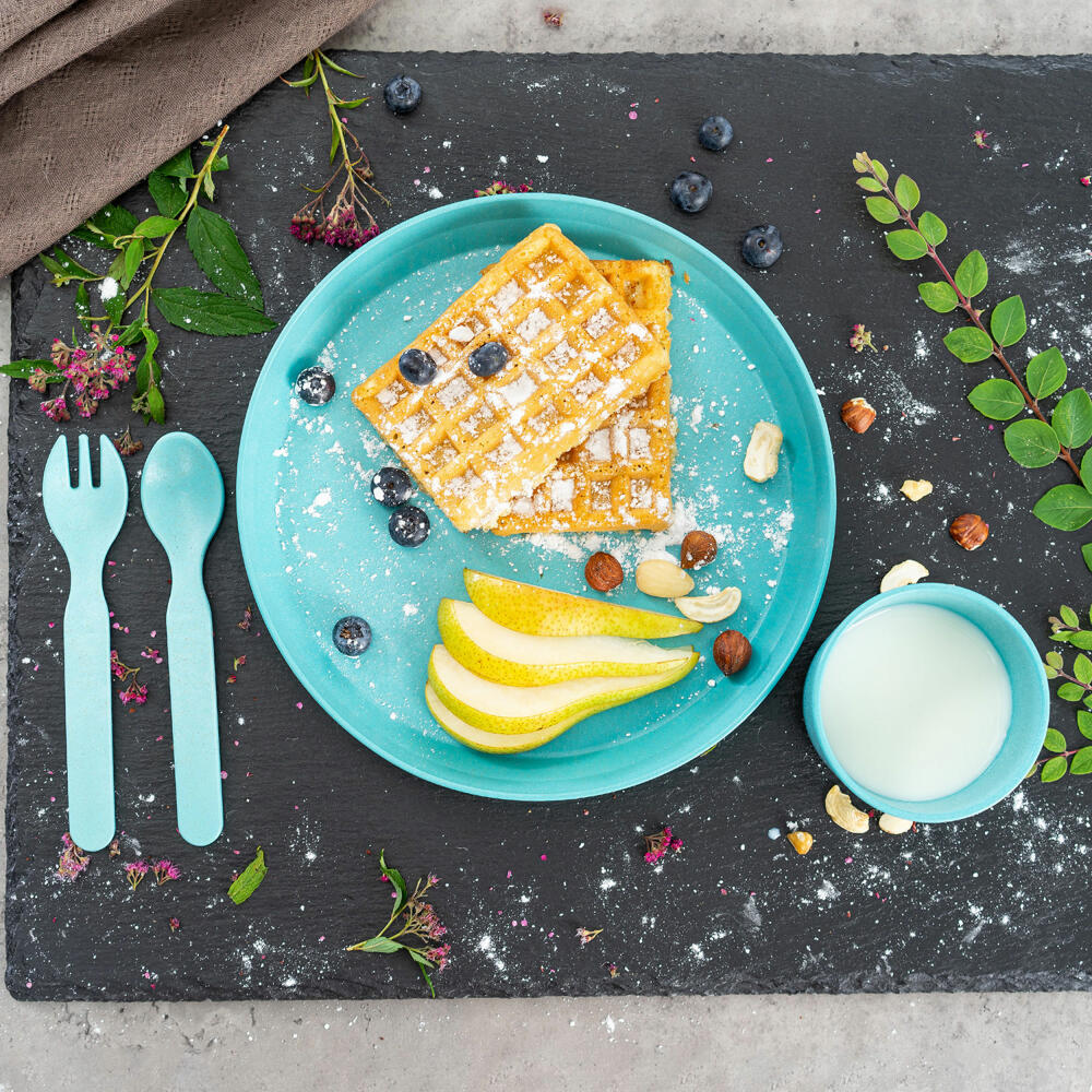 reer Growing Schale, 2er Set, Schüssel, Müslischale, Kinder Geschirr, Blau / Grau, 22043