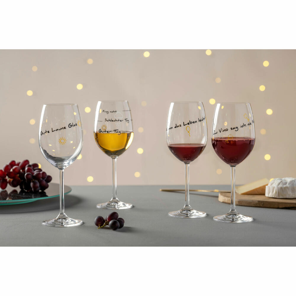 Leonardo wine glass Presente Take life easy, motif glass, wine glass, crystal glass, 460 ml, 044513