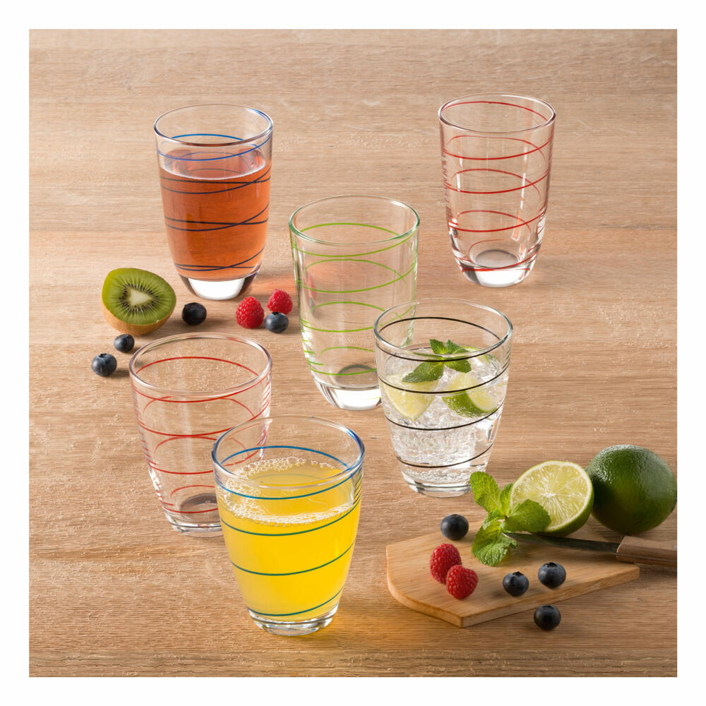 montana: :jolly Trinkglas, 6er Set, Wasserglas, Saftglas, Longdrinkglas, Wasser Glas, Blau, 290 ml, 057345