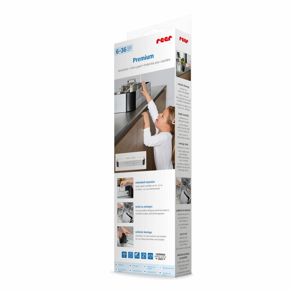 reer Premium Herdschutz, Herdschutzgitter, Herd Schutzgitter, Kindersicherung, Sicherung, Zum Kleben, 20068