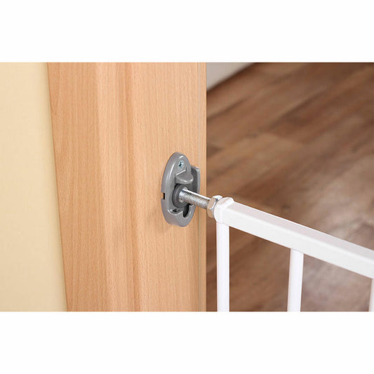 reer Basic screw gate, door gate, stair gate, stair safety gate, safety gate, for screwing, metal, width 68 - 106 cm, 46101