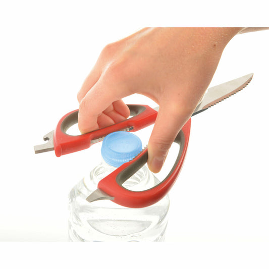 Mastrad multifunctional scissors with magnetic holder, kitchen scissors, scissors, stainless steel, plastic, red, F24515