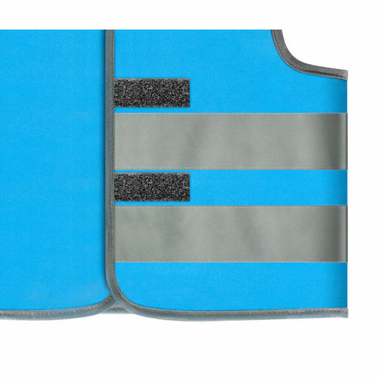 reer MyBuddyGuard Sicherheitsweste, Warnweste, Signalweste, Kinder, mit Kapuze, Blau, 53012