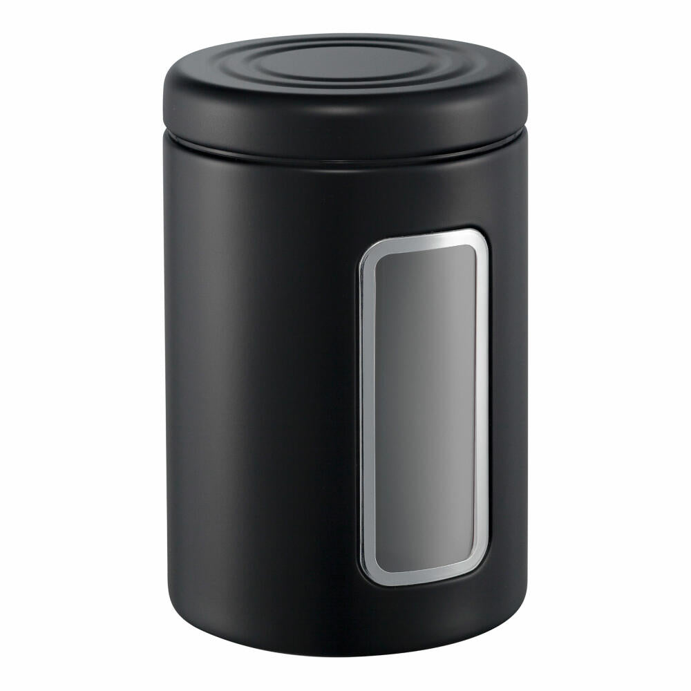 Wesco Classic Line storage container, storage container, kitchen container, storage, sheet steel, acrylic, matt black, 2 L, 321206-73