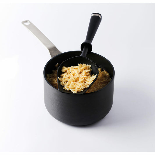 Mastrad standing silicone strainer spoon, strainer spoon, cooking spoon, spoon, silicone, stainless steel, black, F18800