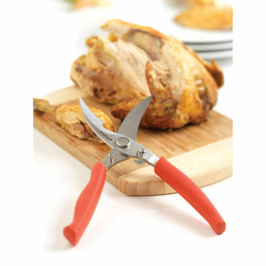 Mastrad Poultry and Pizza Shears, Poultry Shears, Roast Shears, Bird Shears, Inox Steel, TPR, Red, F24315