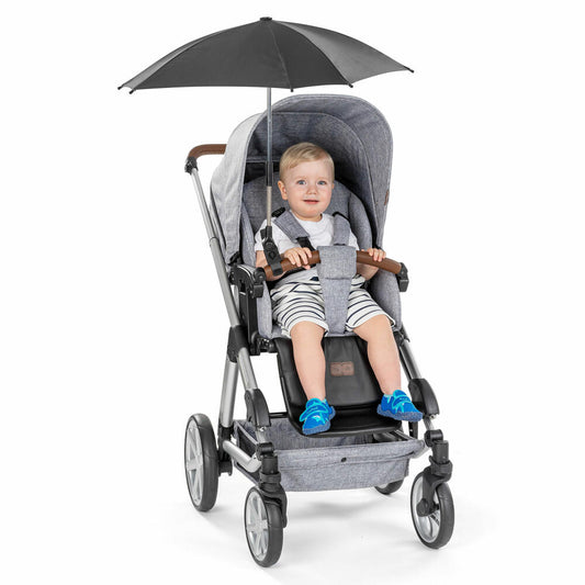 reer ShineSafe Kinderwagen-Sonnenschirm, Sonnen Schirm, Sonnenschutz, UV Schutz, Kinderwagen, Schwarz, 84151