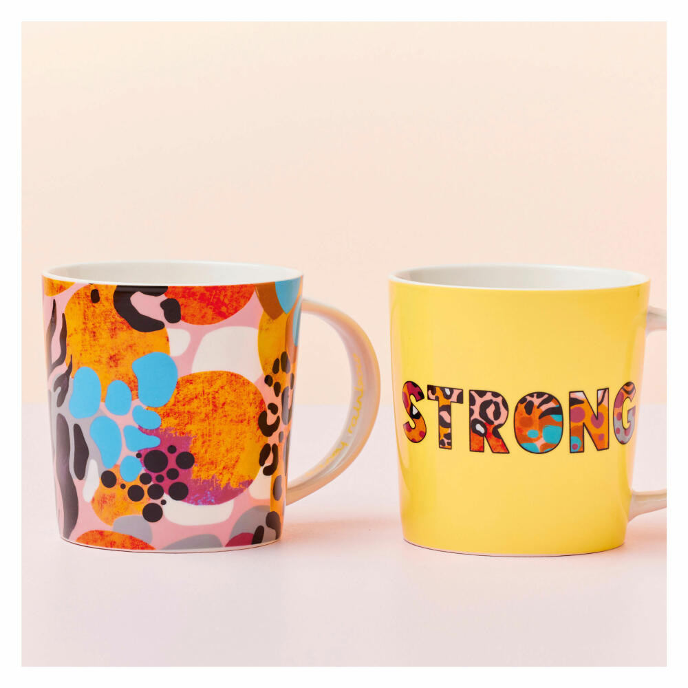 Maxwell & Williams BE FIERCE Ceramic Coaster Strong, Coaster, Ceramic / Cork, 10 cm, DU0416