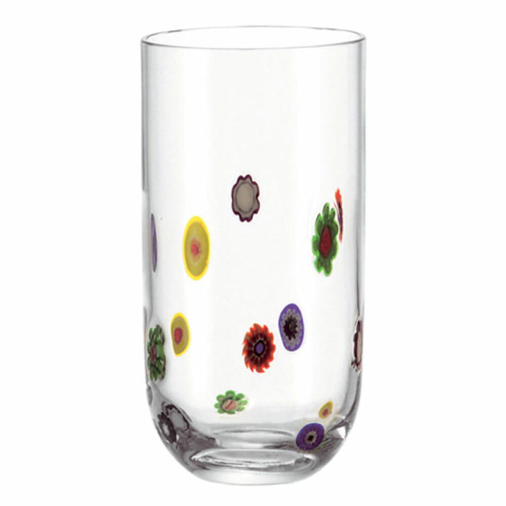 Leonardo Millefiori LD Becher 6er Set, Tasse, Trinkglas, Mehrfarbig, Glas, Ø 8 cm, 490 ml, 17185