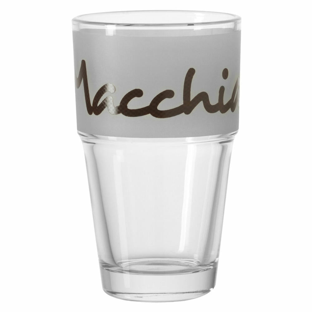 Leonardo Solo Becher Latte Macchiato 6er Set, Kaffeeglas, Kaffee Becher, Cappuccino, Braun, Glas, 400 ml, 17182