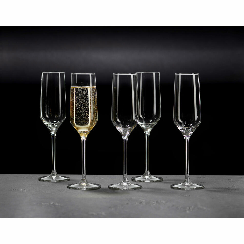 Ritzenhoff & Breker Sparkling Wine Glass Flamenco Set of 6, Sparkling Wine Glasses, Glass, Clear, 220 ml, 813968