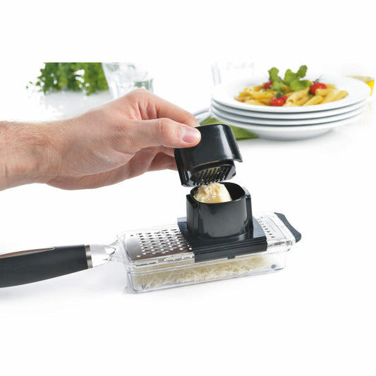 Mastrad Medium Grater, Kitchen Grater, Zester, Hand Grater, Plastic, Inox Steel, Black, F21956