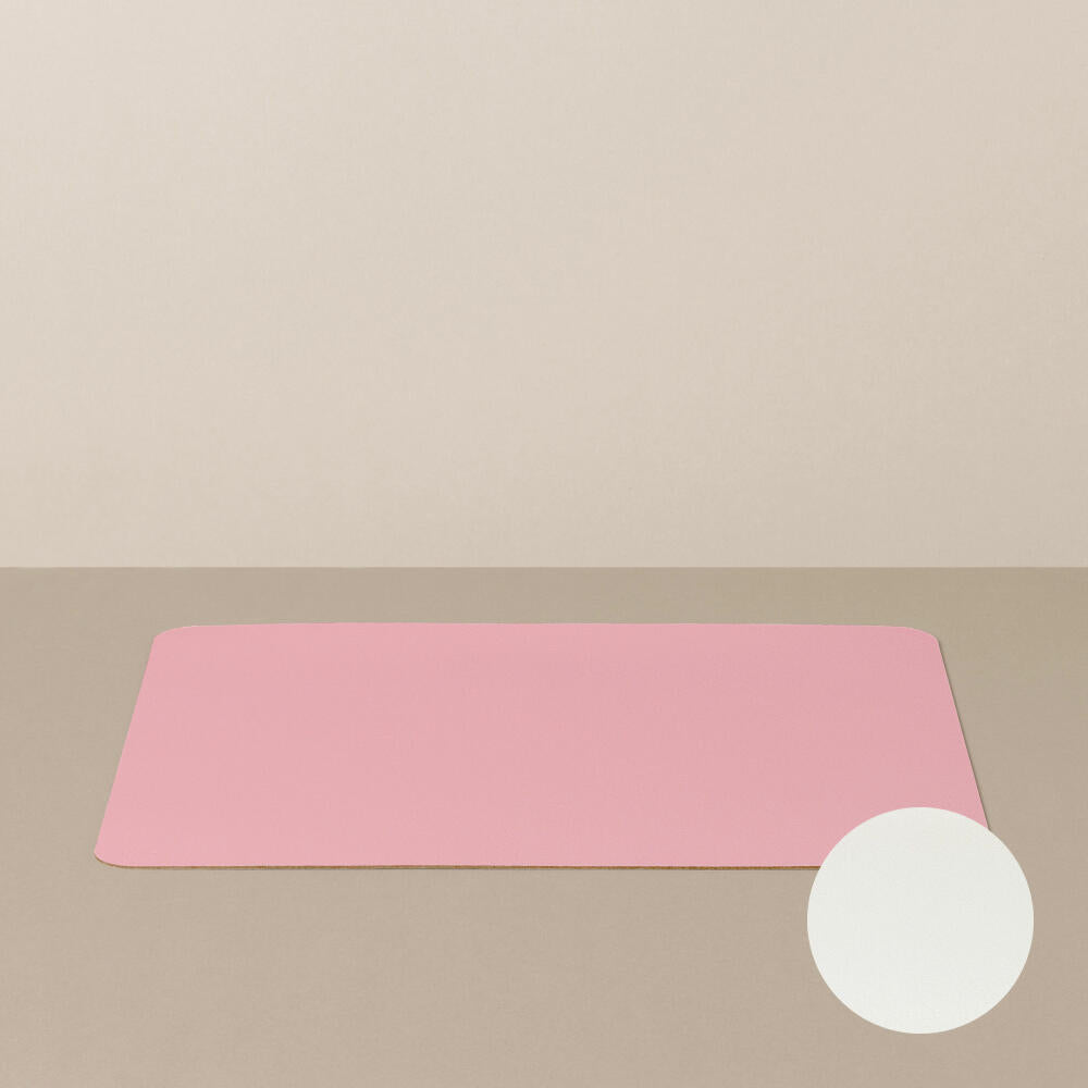 Ritzenhoff Livø Tabletteinlage, Platzset, Tablett Einlage, Stoffeinlage, Lederfaserstoff, Weiß / Rosa, 31 cm, 4040001