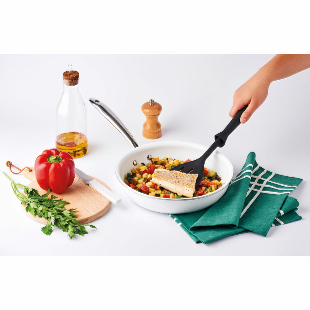 Mastrad standing silicone spatula, spatula, perforated, spatula, silicone, black, F19300