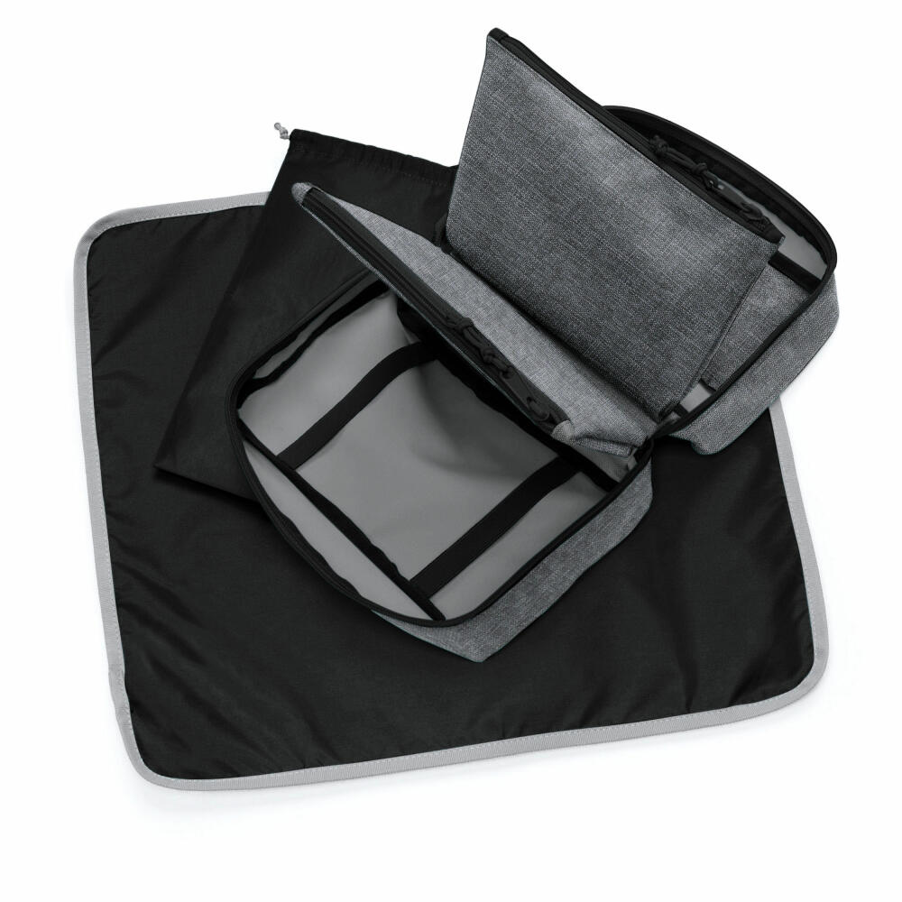 reisenthel babycase, diaper bag, changing mat, baby, accessories, travel, polyester fabric, Twist Silver, 3 L, IR7052
