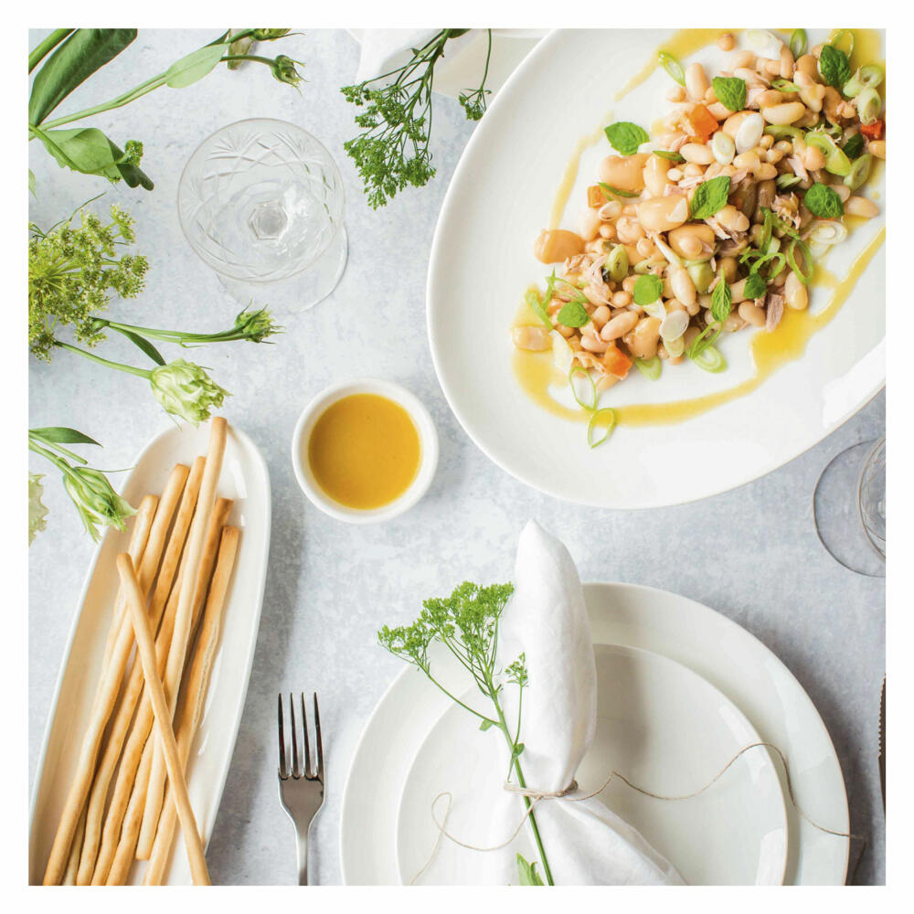 Maxwell & Williams KITCHEN Tassen-Set, 4-tlg., Becher, Kaffeebecher, Teetasse, Porzellan, Weiß, 200 ml, DV0189